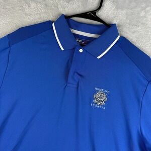 RLX Ralph Lauren Polo Shirt Mens Large Blue Whistling Straits Tipped Performance